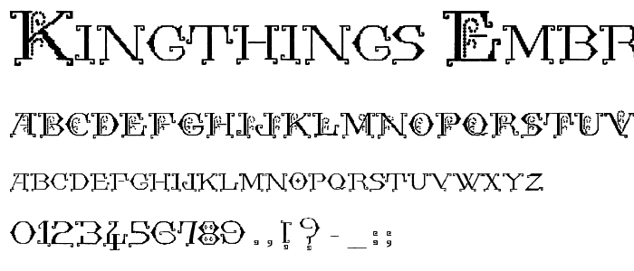 Kingthings Embroidery font